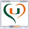 Miami Hurricanes heart shape svg, Miami Hurricanes svg, NCAA svg