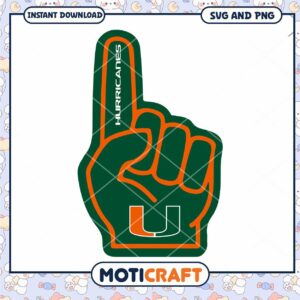 Miami Hurricanes foam finger svg, Miami Hurricanes svg, NCAA svg