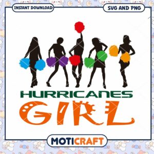 Miami Hurricanes chearleader girl svg, Miami Hurricanes svg, NCAA svg