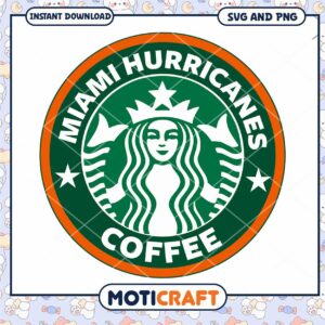 Miami Hurricanes coffee starbucks svg, Miami Hurricanes svg, NCAA svg
