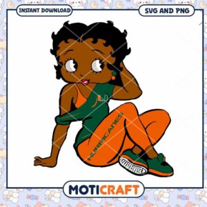 Miami Hurricanes Betty Boop svg, Miami Hurricanes svg, NCAA svg