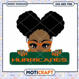 Miami Hurricanes black girl svg, Miami Hurricanes svg, NCAA svg
