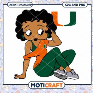 Miami Hurricanes Betty Boop logo svg, Miami Hurricanes svg, NCAA svg