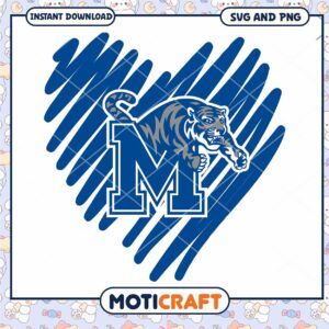 Memphis Tigers vintage heart svg, Memphis Tigers svg, NCAA svg (2)