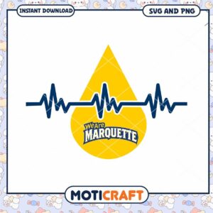 Marquette heart rate svg, Marquette Golden Eagles svg, NCAA svg