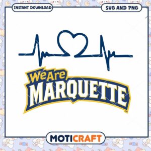Marquette heartbeat svg, Marquette Golden Eagles svg, NCAA svg