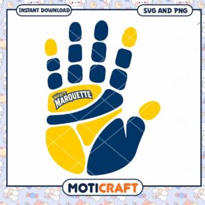 Marquette hand print svg, Marquette Golden Eagles svg, NCAA svg