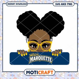 Marquette black girl svg, Marquette Golden Eagles svg, NCAA svg