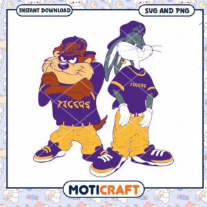 LSU Tigers Taz and Bugs Kriss Kross svg, LSU Tigers svg, NCAA svg