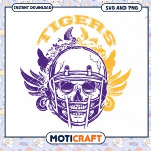 LSU Tigers skull helmet retro svg, LSU Tigers svg, NCAA svg