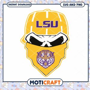 LSU Tigers skull bandana svg, LSU Tigers svg, NCAA svg