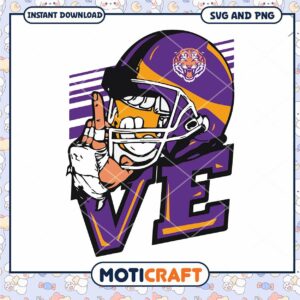 LSU Tigers player rugby ball svg, LSU Tigers svg, NCAA svg