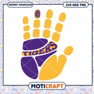 LSU Tigers ncaa team hand print svg, LSU Tigers svg, NCAA svg