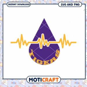 LSU Tigers ncaa team heart rate svg, LSU Tigers svg, NCAA svg