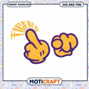 LSU Tigers Mikey hand fucking svg, LSU Tigers svg, NCAA svg