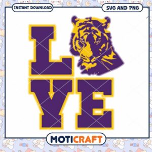 LSU Tigers mascot ncaa team love svg, LSU Tigers svg, NCAA svg