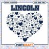 Lincoln vintage heart svg, Lincoln University svg, NCAA svg