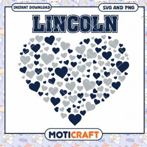 Lincoln vintage heart svg, Lincoln University svg, NCAA svg