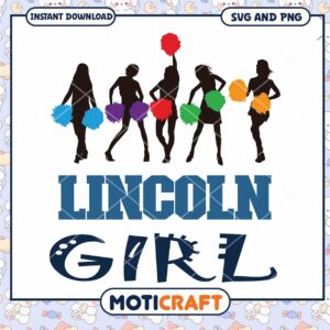 Lincoln University chearleader girl svg, Lincoln University svg, NCAA svg