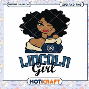Lincoln University fan girl svg, Lincoln University svg, NCAA svg