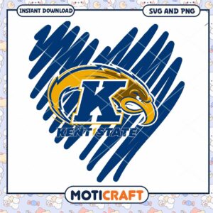 Kent State logo heart svg, Kent State Golden Flashes svg, NCAA svg