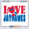 Jay hawks love Jayhawks team svg, Jay hawks svg, NCAA svg