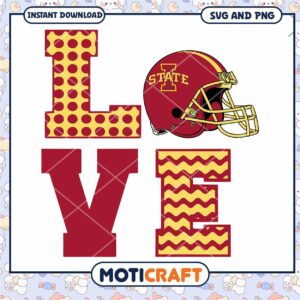 Iowa State love helmet svg, Iowa State Cyclone svg, NCAA svg