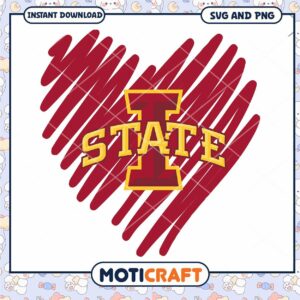 Iowa State logo heart design svg, Iowa State Cyclone svg, NCAA svg
