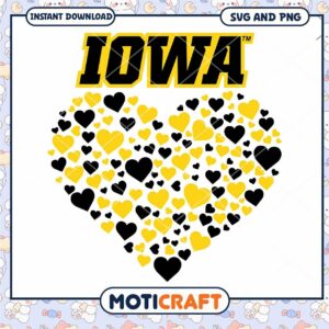 Iowa Hawkeyes vintage heart svg, Iowa Hawkeyes svg, NCAA svg