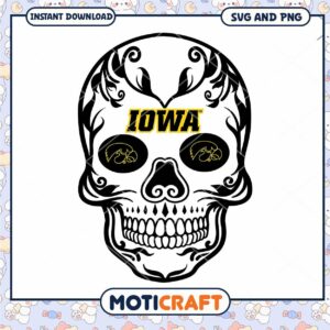 Iowa Hawkeyes vintage skull svg, Iowa Hawkeyes svg, NCAA svg