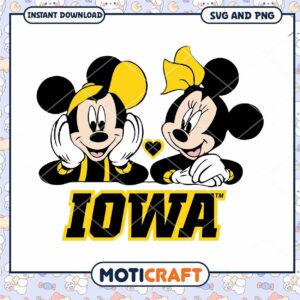 Iowa Hawkeyes Mickey Minnie svg, Iowa Hawkeyes svg, NCAA svg