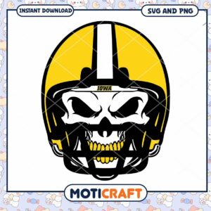 Iowa Hawkeyes skull helmet svg, Iowa Hawkeyes svg, NCAA svg