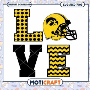 Iowa Hawkeyes love helmet svg, Iowa Hawkeyes svg, NCAA svg