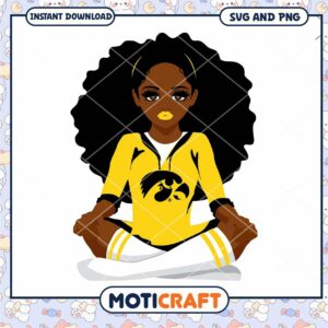 Iowa Hawkeyes meditate girl svg, Iowa Hawkeyes svg, NCAA svg