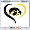 Iowa Hawkeyes logo heart shape svg, Iowa Hawkeyes svg, NCAA svg