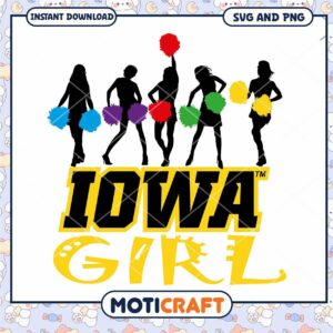 Iowa Hawkeyes chearleader girl svg, Iowa Hawkeyes svg, NCAA svg