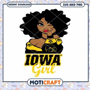 Iowa Hawkeyes black girl svg, Iowa Hawkeyes svg, NCAA svg
