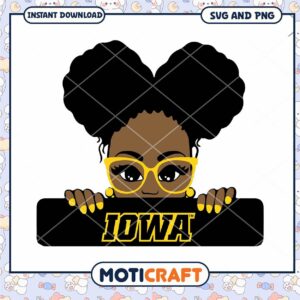 Iowa Hawkeyes black girl svg, Iowa Hawkeyes svg, NCAA svg (2)