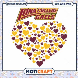 Iona Gaels vinatge heart svg, Iona Gaels svg, NCAA svg