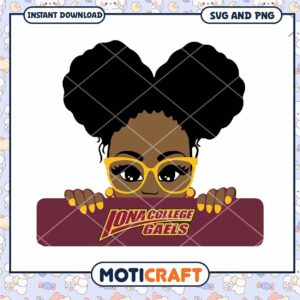 Iona Gaels team black girl svg, Iona Gaels svg, NCAA svg