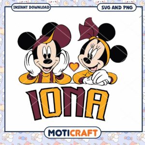 Iona Gaels Mickey and Minnie svg, Iona Gaels svg, NCAA svg