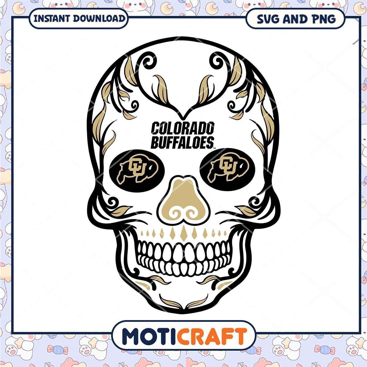 Buffaloes vintage skull svg, Colorado Buffaloes svg, NCAA svg