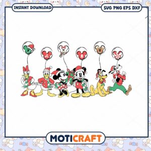 Mickey and friends balloon svg, Mickey and friends svg, christmas svg