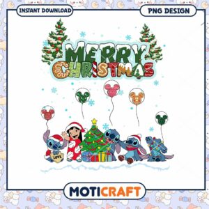 Merry Christmas PNG Design with Cute Characters, Instant Download Now
