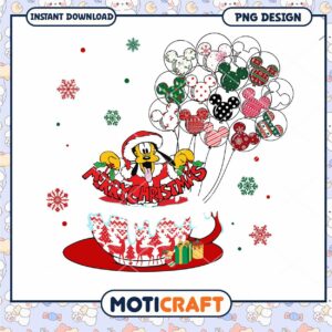 Merry Christmas PNG design featuring Santa Pluto, fun festive elements
