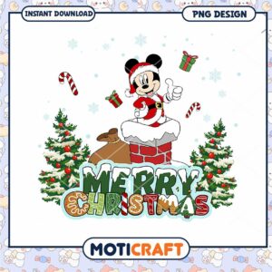 Merry Christmas PNG design for download, festive Mickey Mouse theme