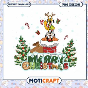 Merry Christmas PNG design featuring festive cartoon characters, perfect for holiday celebrations