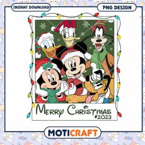 Merry Christmas 2023 PNG Design, Celebrate with Classic Characters