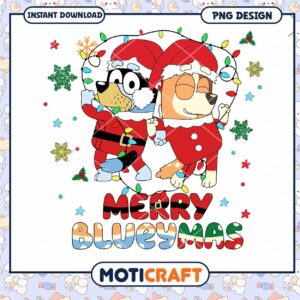 Merry Blueymas PNG design for festive celebrations, perfect for crafts