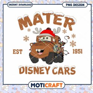 Mater from Disney Cars, festive design for instant download